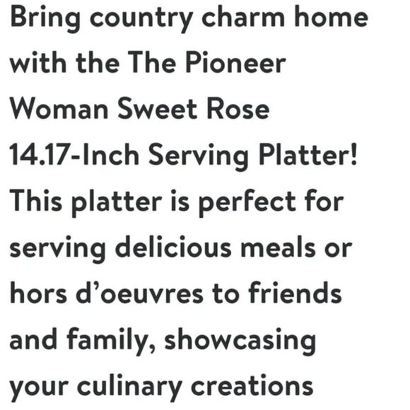 NWT - Pioneer Woman Sweet Rose Floral Platter - Picture 4 of 6